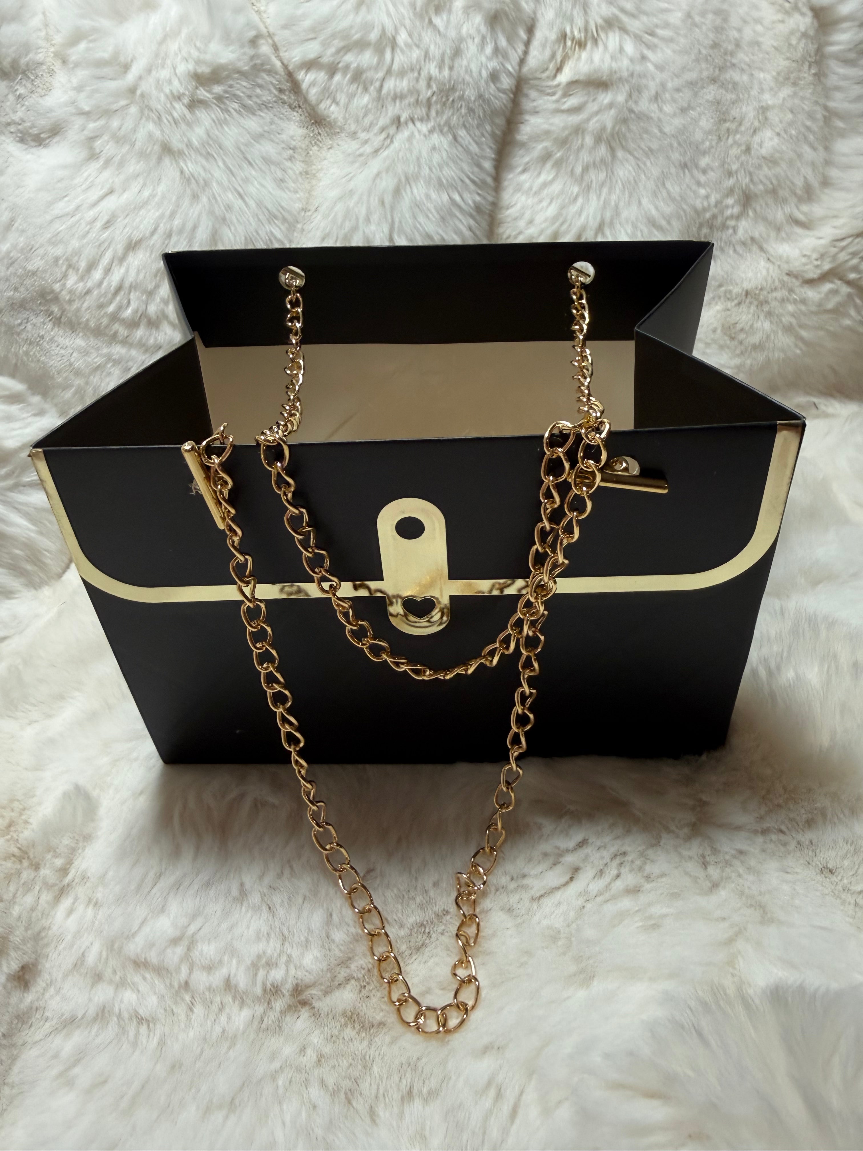 Designer Purse With Chain Handles Gift Bags