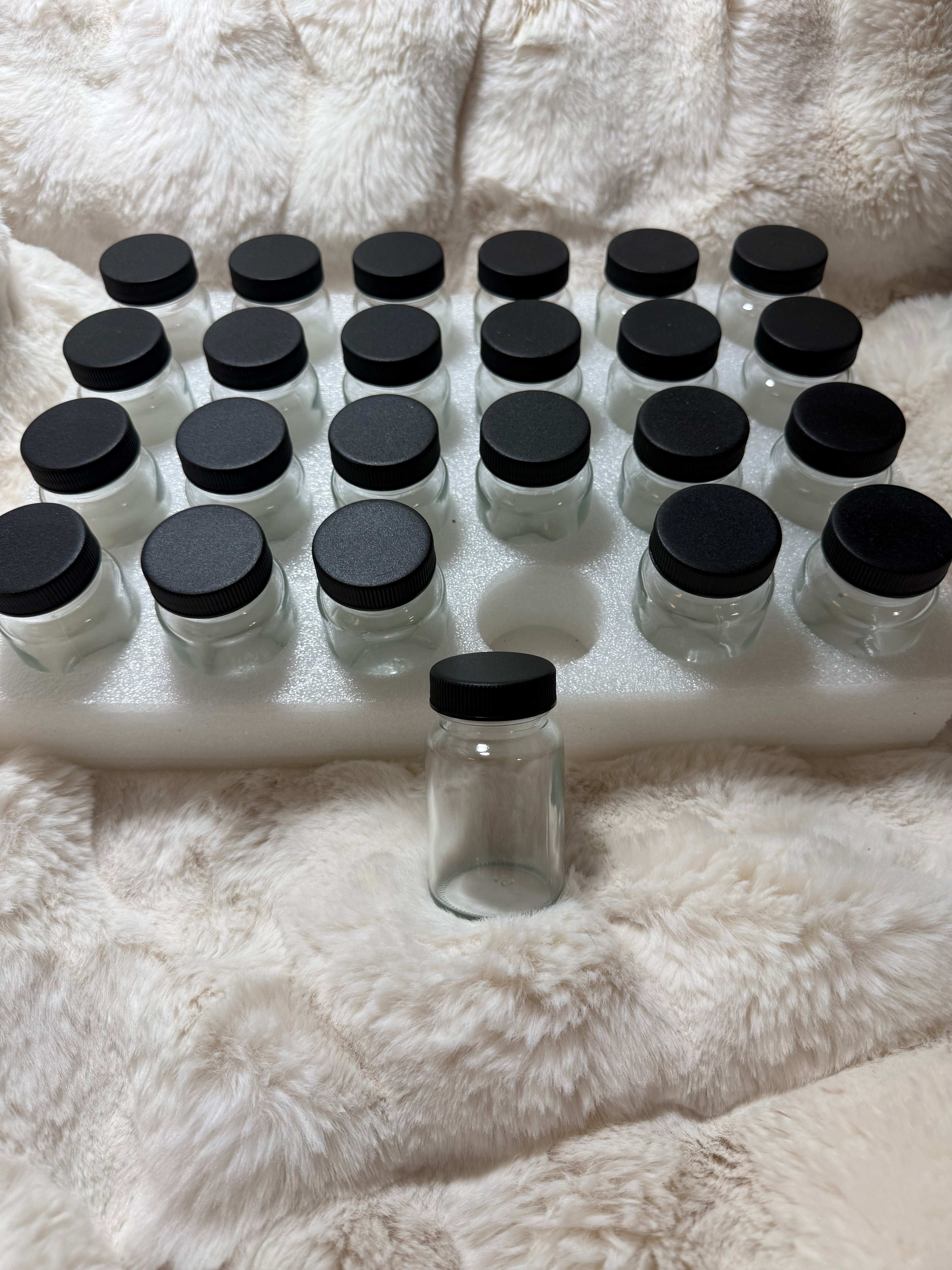 Brand New Set of 24 Glass Spice/Craft Jars With Lids