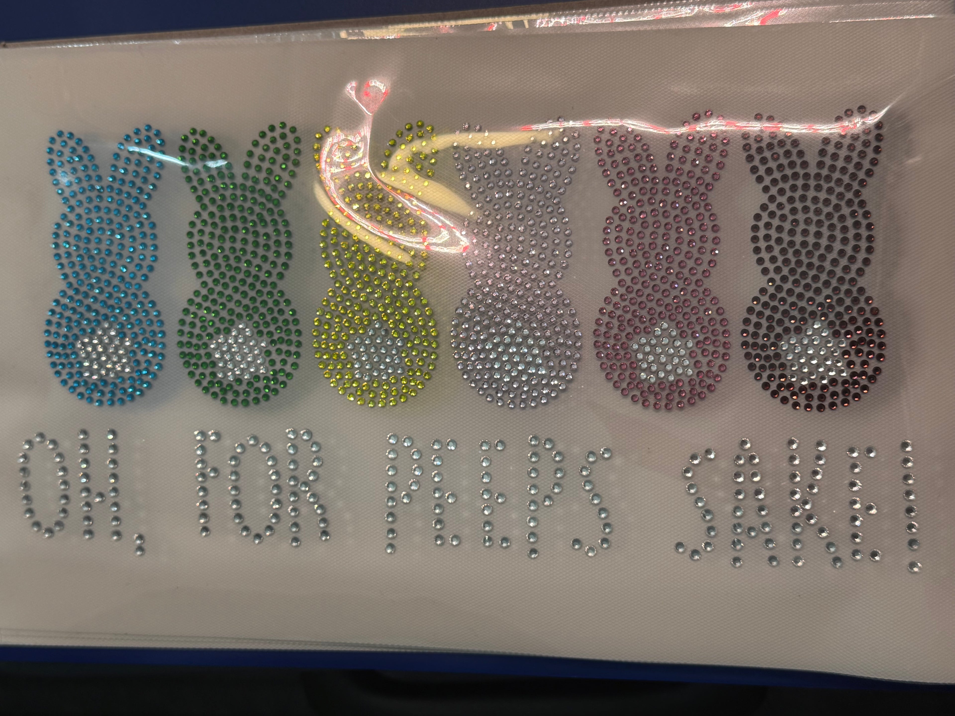 Peeps Crystal Iron On Transfer EASTER RHINESTONE BUNNIES